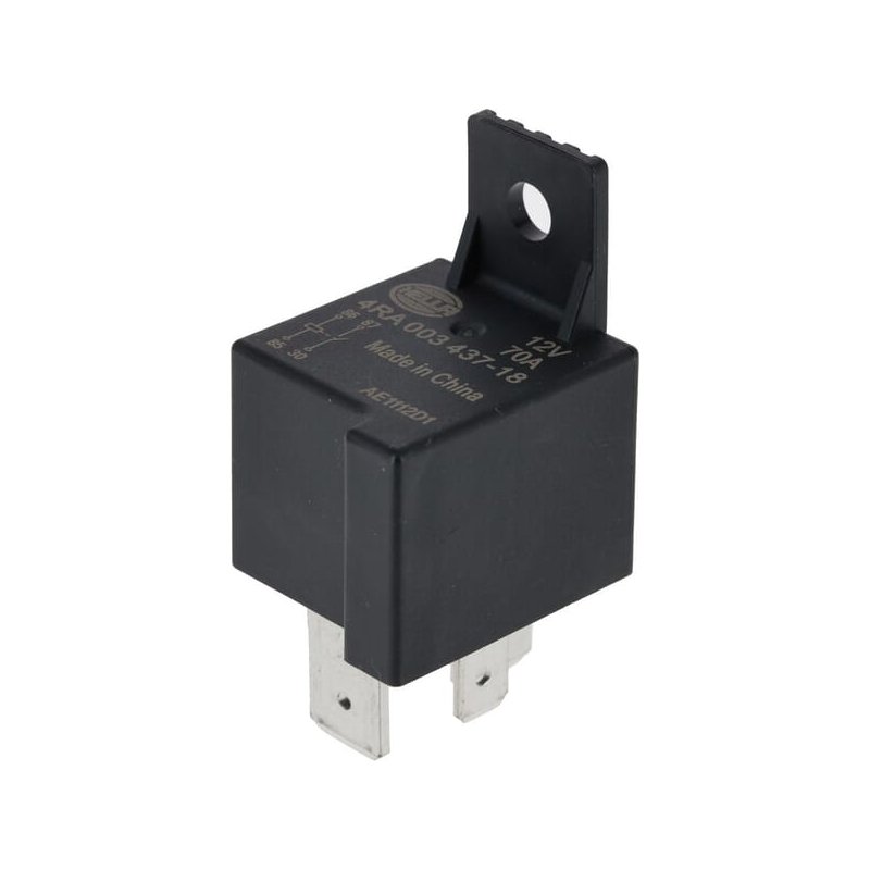 Releu curent principal 4RA003437181 70A 12V Hella cu suport Negru