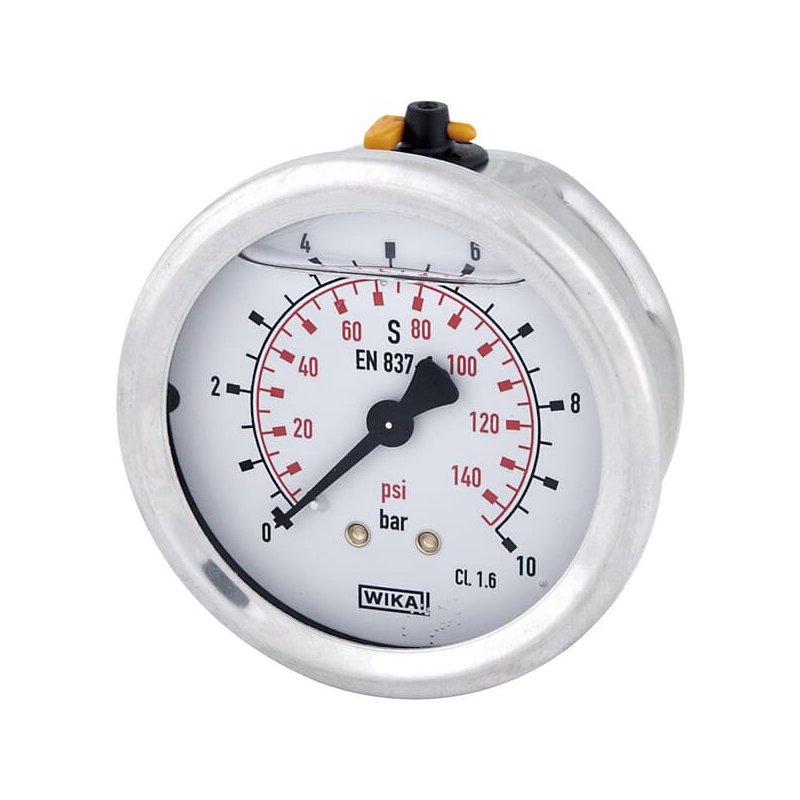 Manometru B711W063010T 10 bar Racord spate 1/4 inch Ø63 mm WIKA