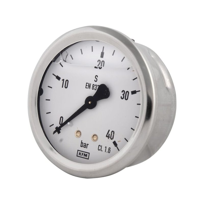 Manometru cu glicerină B711W063040T 40 bar racord spate 1/4 in Ø63 mm WIKA