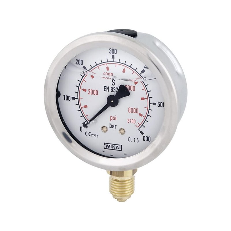 Manometru B711W100600D 0-600 bar 1/2 in 100 mm WIKA