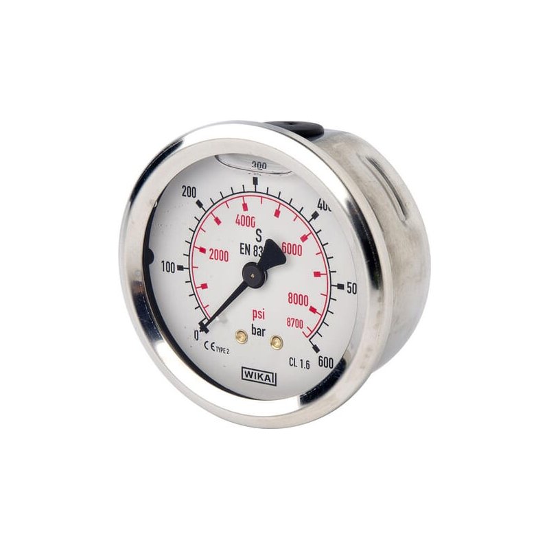 Manometru B711W063600T 0-600 bar 63 mm 1/4 in BSP WIKA