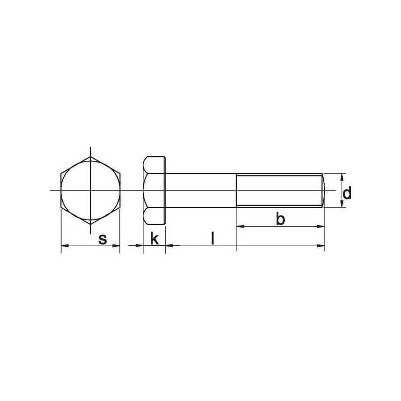 Kramp Șurub cap hexagonal 931760 DIN931 filet parțial M7x1x60mm 1