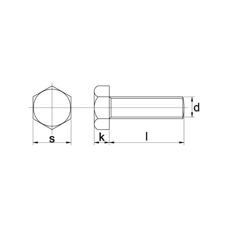 Kramp Șurub cap hexagonal 9331090109B DIN933 filet total M10x1