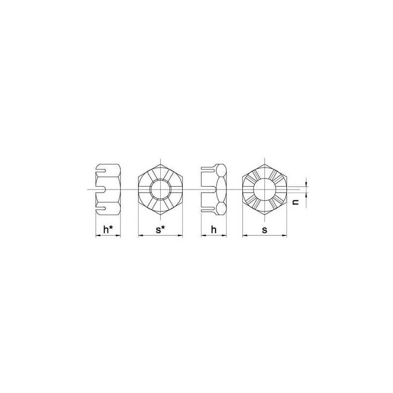Kramp Piuliță hexagonală crenelată joasă 9373015 DIN937 M30x1