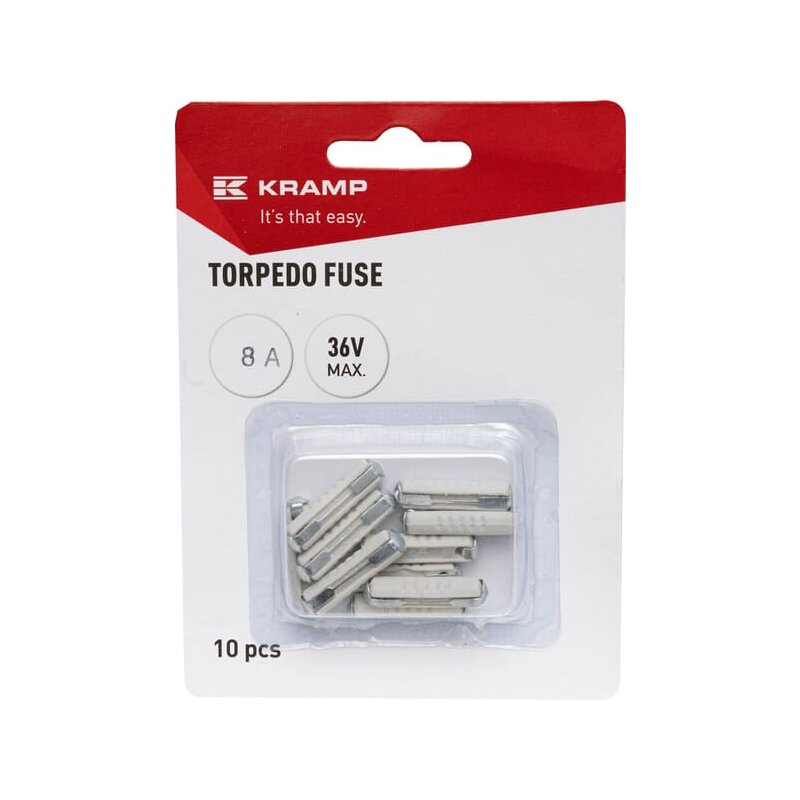 Kramp Siguranță Torpilă Ceramică FS10018A 8A 32V Alb