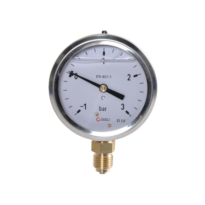 Manometru MAV630130L04SSGF 7211 -1/+3 bar 1/4" jos Ø63 mm ET