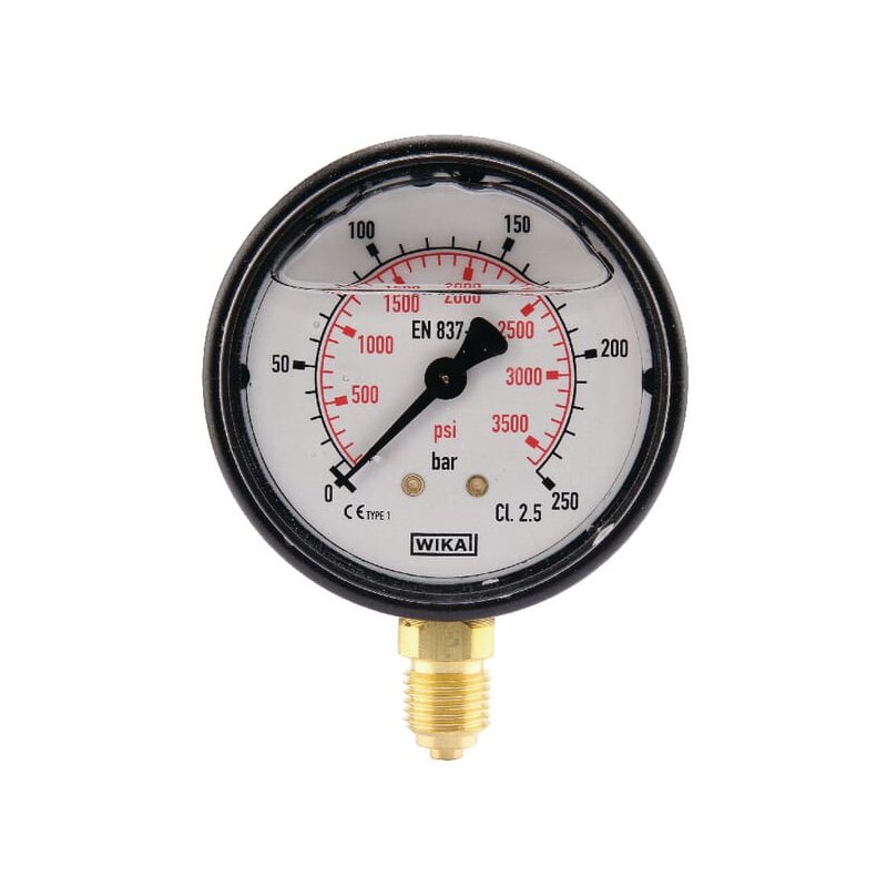 Manometru MA63250L04PLGF 0-250 bar 1/4 jos Ø63 mm WIKA