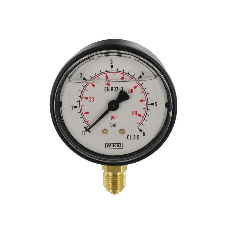 Manometru MA636L04PLGF 0-6 bar 1/4 in jos Ø63 mm WIKA