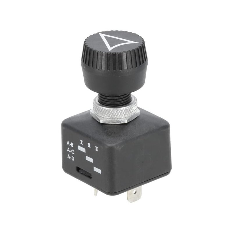 Comutator rotativ SW10015KR On-On-On 12-24V terminale lamă 6.3mm Kramp