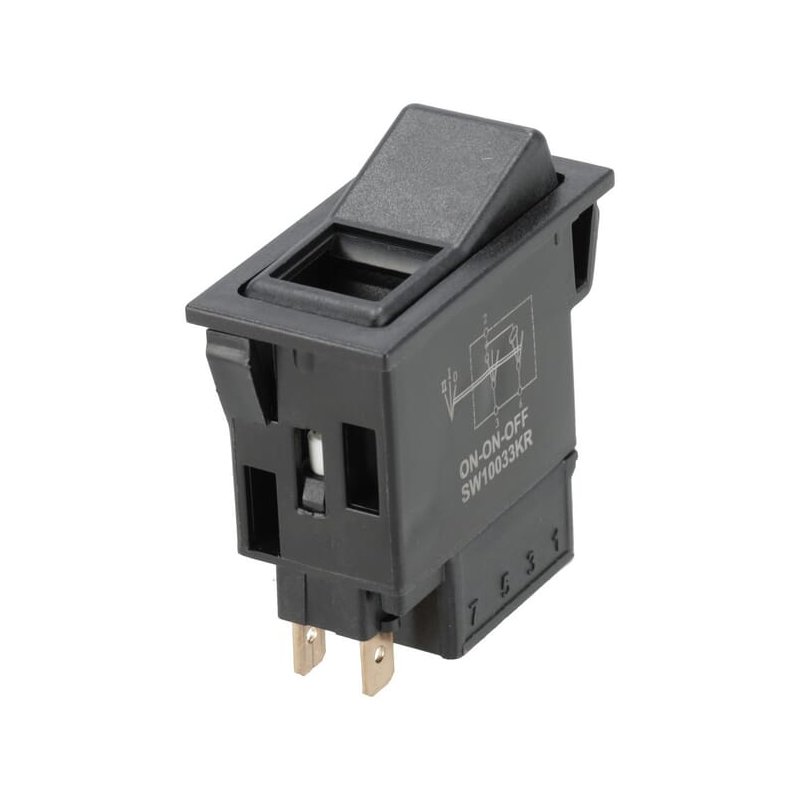 Comutator basculant SW10033KR II+I-0 12-24V 5 pini iluminare funcțională cu bec Kramp