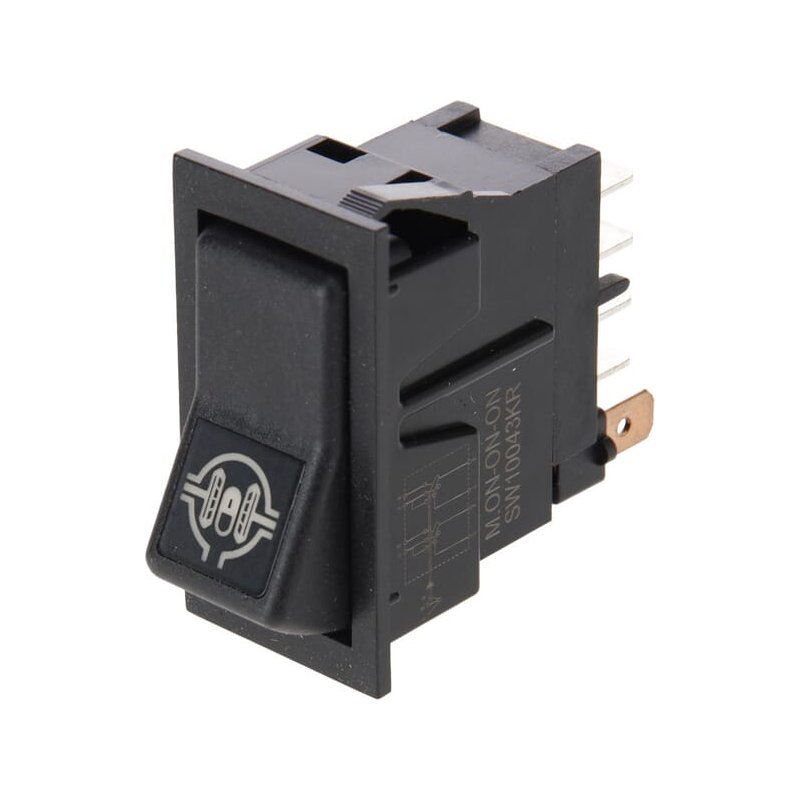 Întrerupător basculant SW10043KR I-0-(II) on-on-mom 12V 8 pini blocare diferențială Kramp