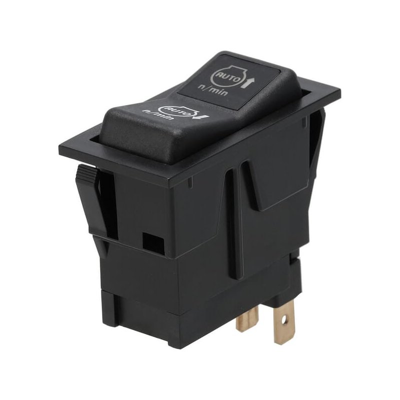 Întrerupător basculant SW10054KR (I)-0-(II) 12V 4 pini creștere/diminuare automată viteză de rotație motor Kramp